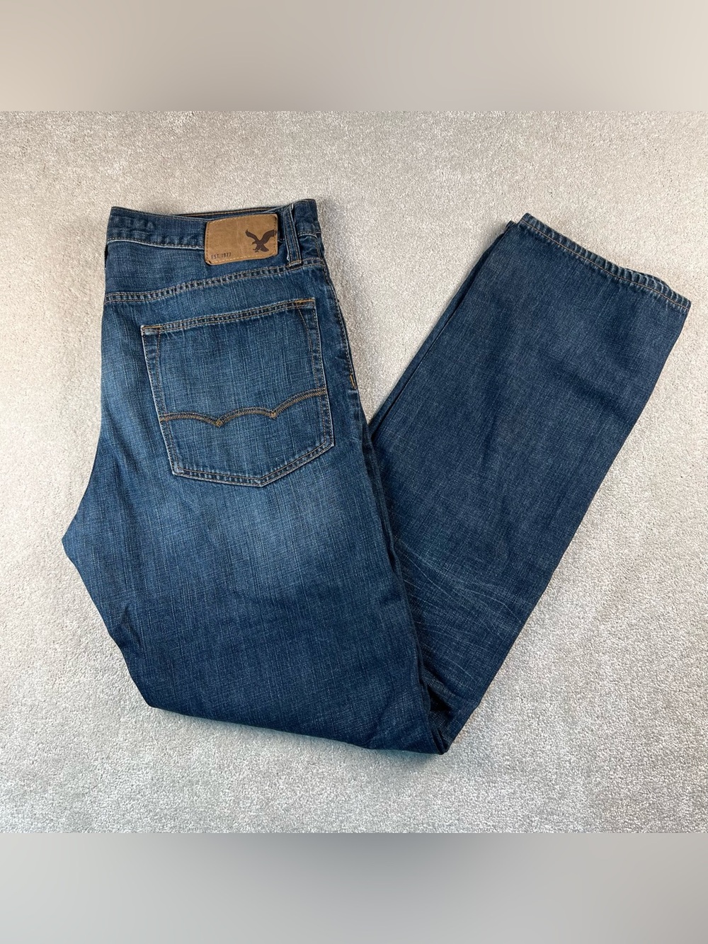 American Eagle Jeans Relaxed Straight Blue Denim 100% Cotton Men's 34x34